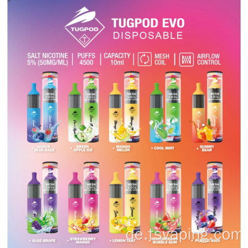 Tugboat Evo Purple Regen Einweg 4500 Puffs 10 ml